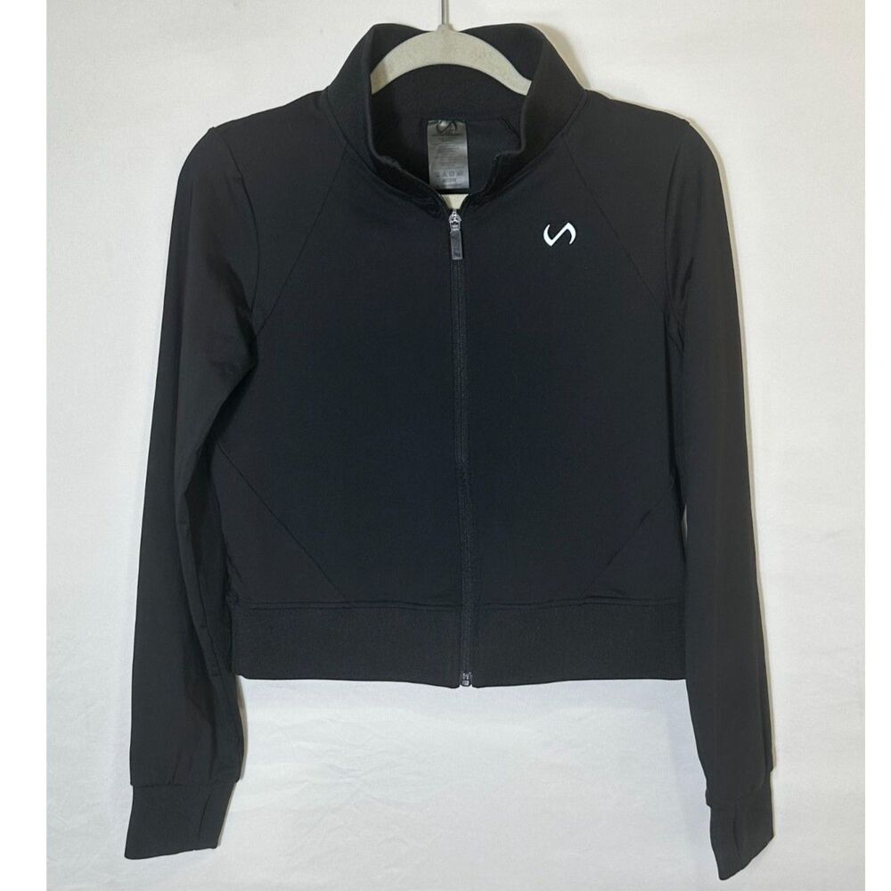 TLF Apparel Women's Athletic Tempo Cropped Zip Up Jacket Size M Thumb Holes